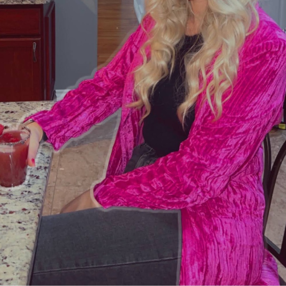 Vibrant Pink Velvet Jacket
